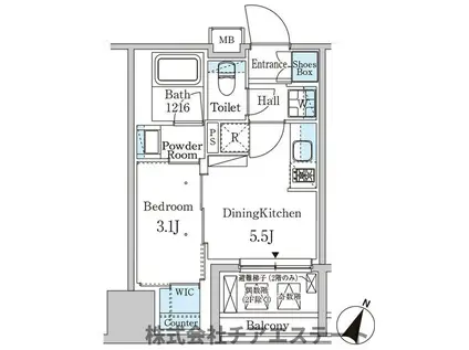 パークアクシス神保町(1DK/14階)の間取り写真