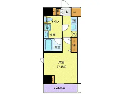ジェノヴィア新宿中落合スカイガーデン(1K/5階)の間取り写真