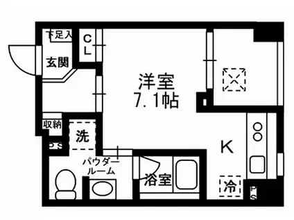 レジディア東日本橋(ワンルーム/4階)の間取り写真