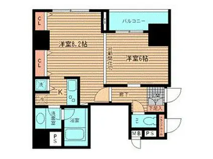 HF日本橋レジデンス(1LDK/4階)の間取り写真