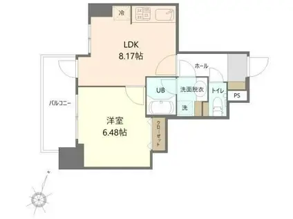 HOPE CITY秋葉原(1LDK/6階)の間取り写真