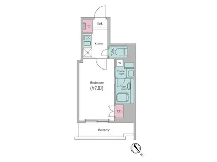 レジディア文京本郷Ⅲ(1K/9階)の間取り写真