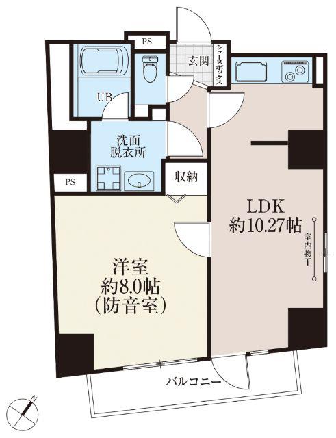 白山レジデンス(1LDK/7階)の間取り写真