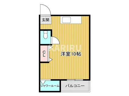 岡野マンション(ワンルーム/2階)の間取り写真