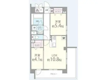 シャルマン藤田(2LDK/4階)の間取り写真