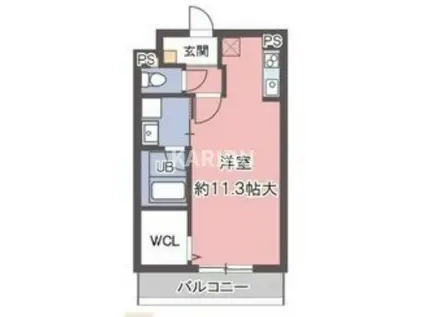 ボンジューネ(ワンルーム/2階)の間取り写真