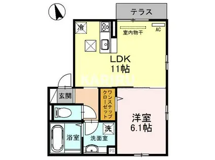 コルベーユ(1LDK/1階)の間取り写真