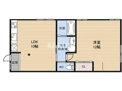 内代町1丁目貸家(1DK)の間取り写真
