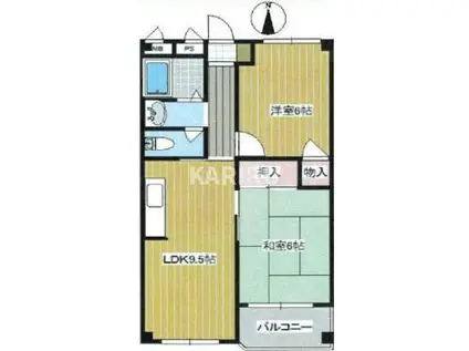 サン岩本ビル(2LDK/3階)の間取り写真