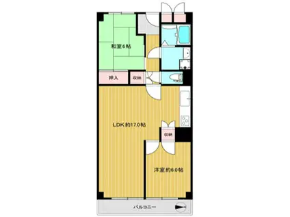 日商岩井京橋ハイツ(2LDK/5階)の間取り写真