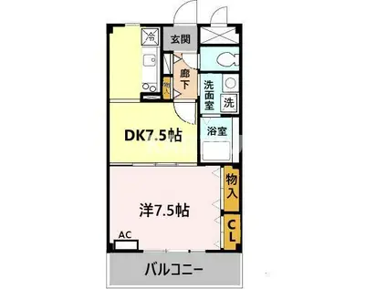 アージュ・ヴェール(1DK/1階)の間取り写真