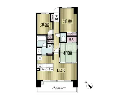 レジディア都島I(3LDK/13階)の間取り写真