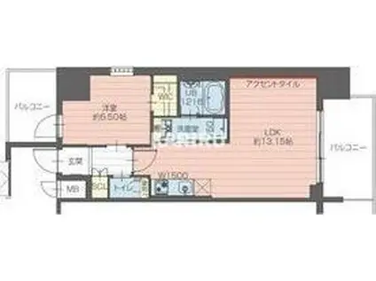 プレジオ永和ASIAN(1LDK/6階)の間取り写真