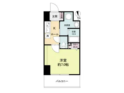 ブランシエスタ都島通(1K/8階)の間取り写真