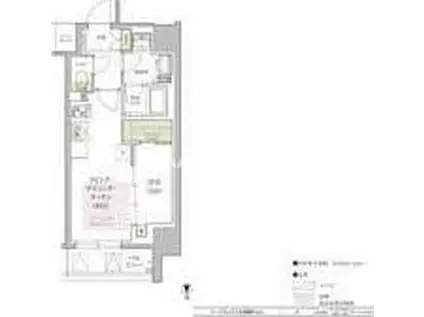 アーバネックス天満橋FRONT(1LDK/4階)の間取り写真