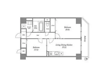 リアライズ今里南(2LDK/1階)の間取り写真