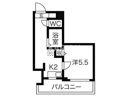 ライラック都島本通(1K/4階)の間取り写真