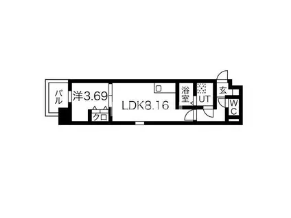 ART TENNOUJI(1LDK/1階)の間取り写真
