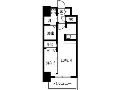 ソルテラスOSAKA緑橋クレアスト(1LDK/7階)の間取り写真