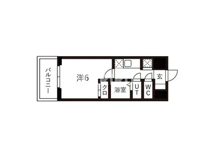 ワールドアイ大阪城イーストⅢ(1K/2階)の間取り写真