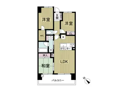 レジディア都島I(3LDK/13階)の間取り写真