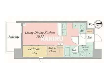 セレニテフラン谷町四丁目(1LDK/11階)の間取り写真