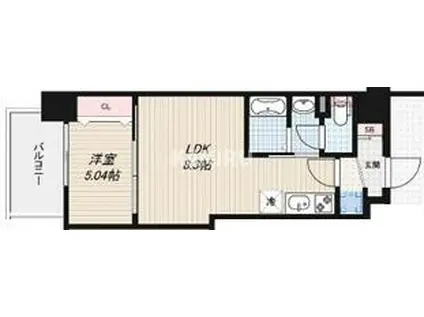 LUXE深江橋Ⅱ(1LDK/6階)の間取り写真