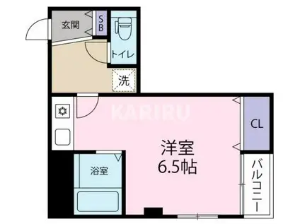 コーポ三原2(ワンルーム/4階)の間取り写真