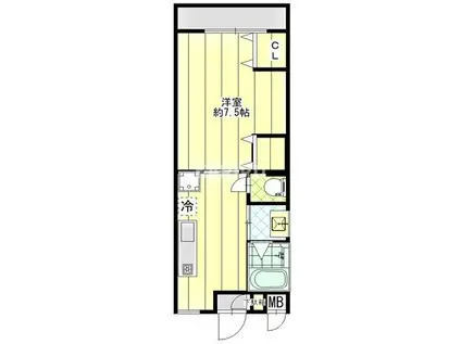 泰弘壱番館(1K/5階)の間取り写真