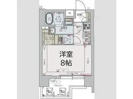 リンクス大阪城イーストレジデンス(1K/3階)の間取り写真