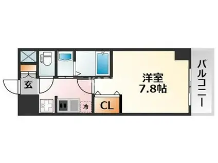 ロイヤルクィーンズパーク浪速(1K/4階)の間取り写真