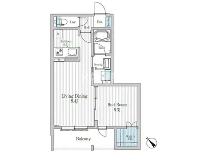 モクシオン大阪ベイ(1LDK/2階)の間取り写真