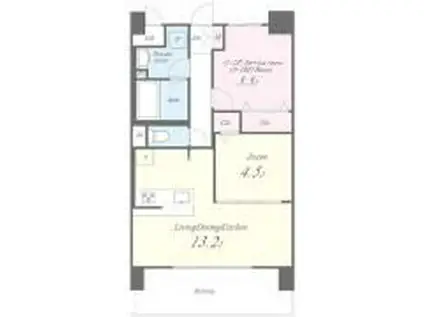 ディエスベアティ久宝寺口(1SLDK/4階)の間取り写真