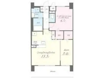 ディエスベアティ久宝寺口(1SLDK/10階)の間取り写真