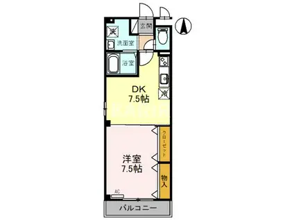 アージュ・ヴェール(1DK/3階)の間取り写真