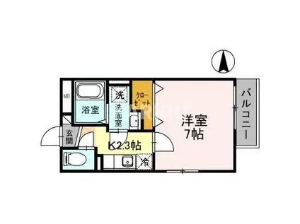 トレーデ(1K/3階)の間取り写真