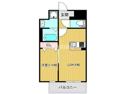 オルフェア新森公園(1LDK/5階)の間取り写真