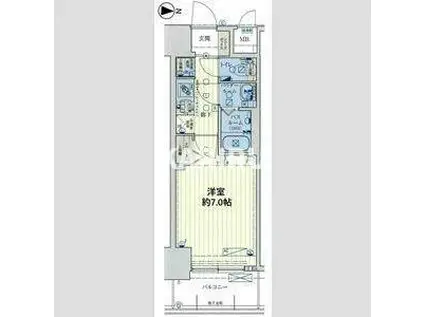 スワンズシティ大阪クレアスト(1K/3階)の間取り写真