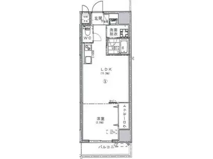 ソフィア東野田(1LDK/6階)の間取り写真