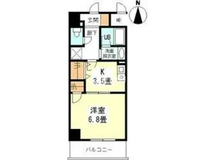 アネシス鶴見(1K/6階)の間取り写真