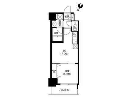 アーバネックス京橋プライマリーワン(1DK/9階)の間取り写真