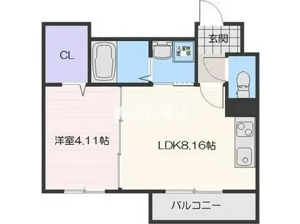 LUMIERE(1LDK/2階)の間取り写真