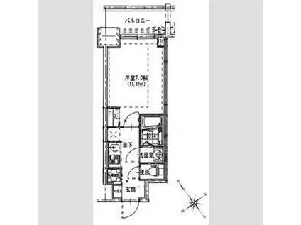 S-RESIDENCE 都島(1K/4階)の間取り写真