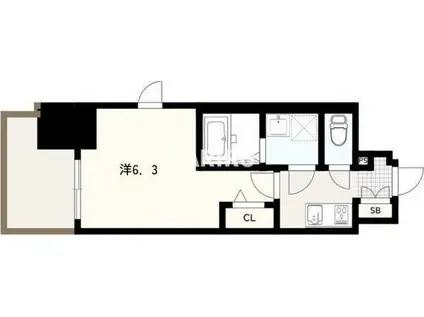 フォーリアライズ大阪ミッテ(1K/10階)の間取り写真