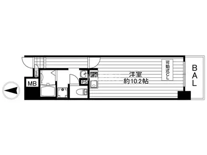 ロネスタ新深江(1K/7階)の間取り写真