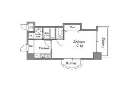 URESIDENCE京橋(1K/7階)の間取り写真