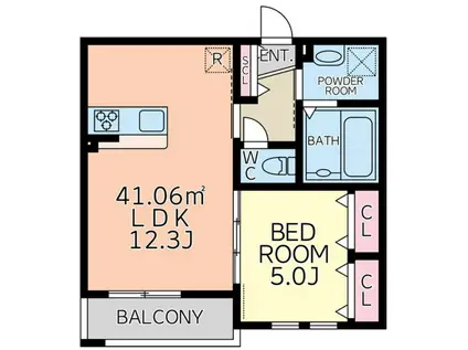 LIMONEしぎの(1LDK/1階)の間取り写真