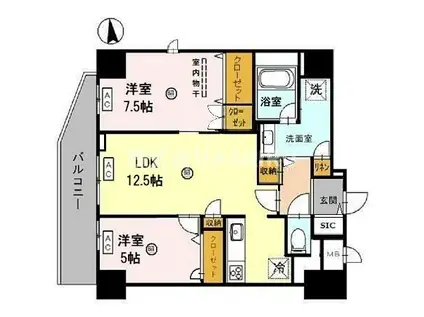 玉造BASE(2LDK/5階)の間取り写真