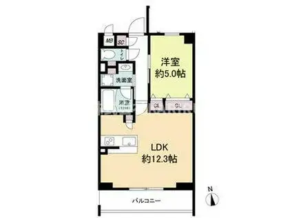 ESTAGEO関目高殿(1LDK/1階)の間取り写真