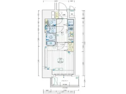 ゼオン大阪イースト(1K/4階)の間取り写真